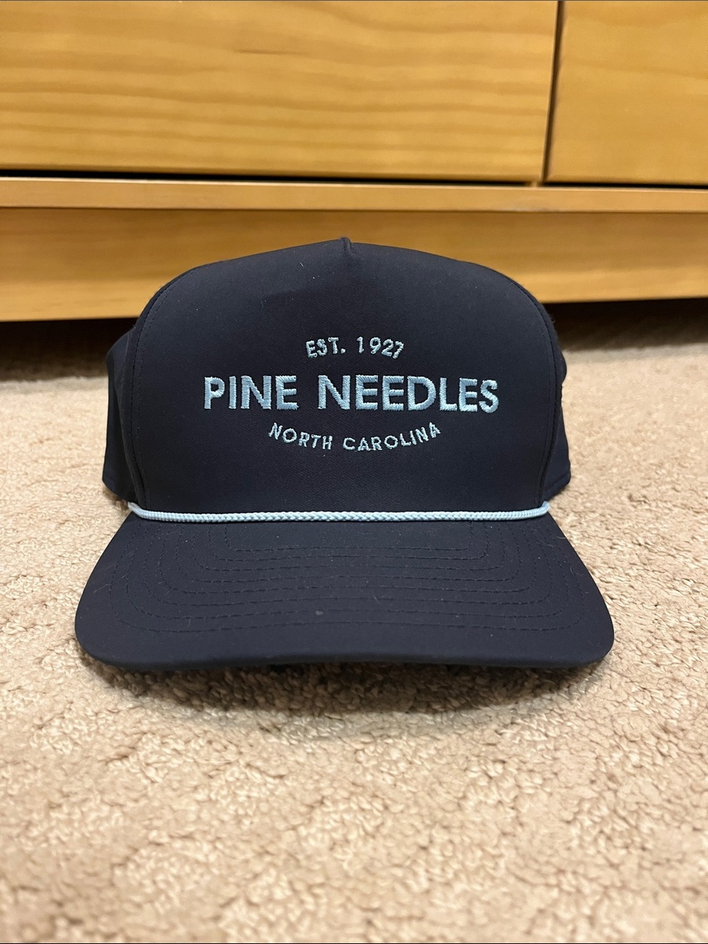 Pine Needles Golf Course Navy Cap with Light Blue Embroidery
